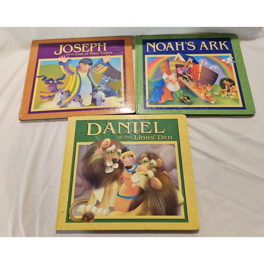 Vintage Children's Bible Story Board Books Lot Noah's Ark Daniel Joseph